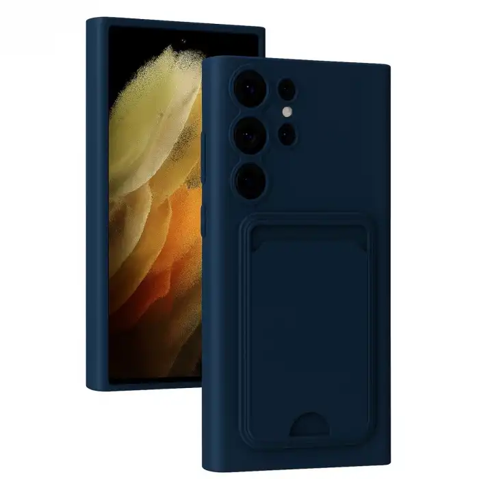 Samsung Galaxy S24 Ultra Kılıf Kelvin Kartvizitli Silikon - Lacivert