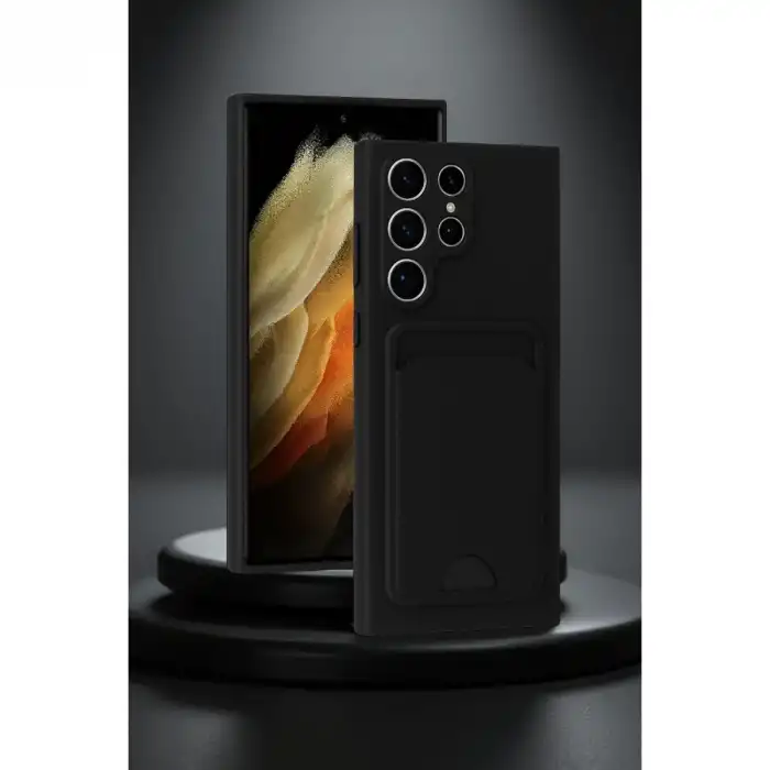 Samsung Galaxy S24 Ultra Kılıf Kelvin Kartvizitli Silikon - Mavi