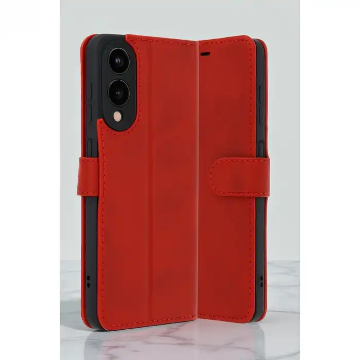 Samsung Galaxy S25 Edge Trend S Plus Kapaklı Kılıf - Kırmızı