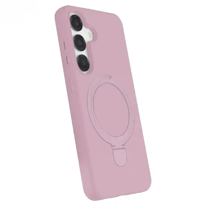 Samsung Galaxy S25 Regal Magsafe Standlı Kapak - Açık Pembe