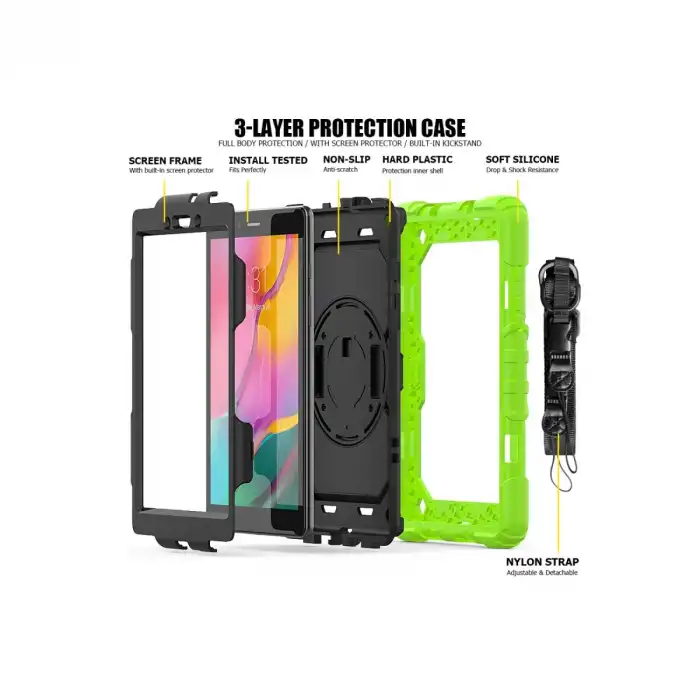 Samsung Galaxy T290 Tab A 8 Kılıf Pars Tablet Kapak - Yeşil