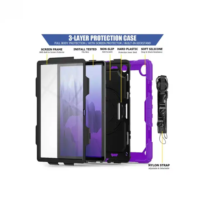 Samsung Galaxy T500 Tab A7 10.4 Kılıf Pars Tablet Kapak - Mor