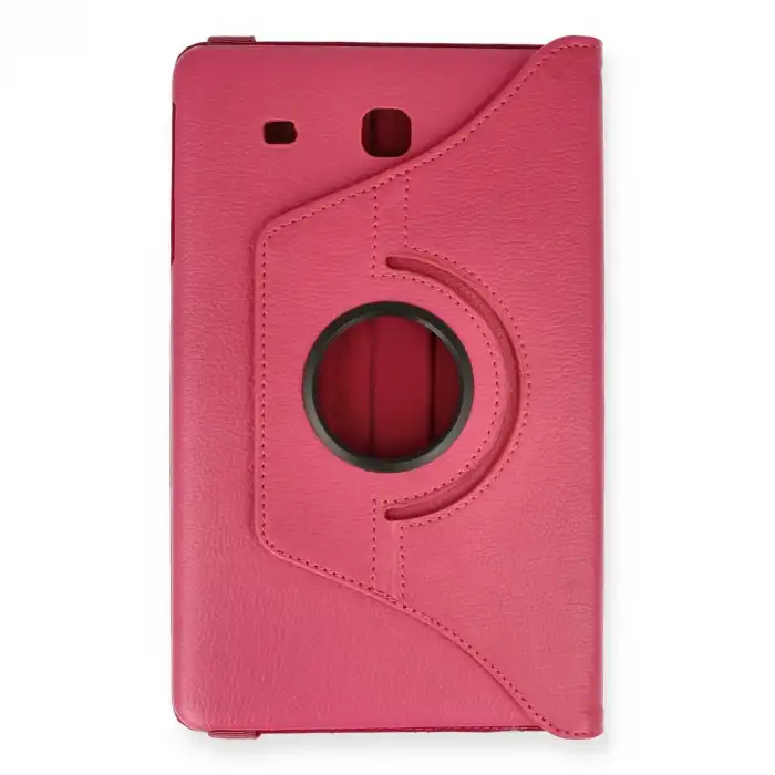 Samsung Galaxy T560 Tab E 9.7 Kılıf 360 Tablet Deri Kılıf - Pembe