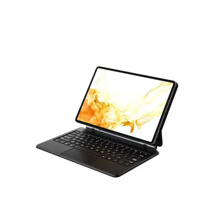 Samsung Galaxy T737 Tab S7 Fe 12.4 Kılıf Eternal Ledli Klavyeli Tablet Kılıfı - Siyah