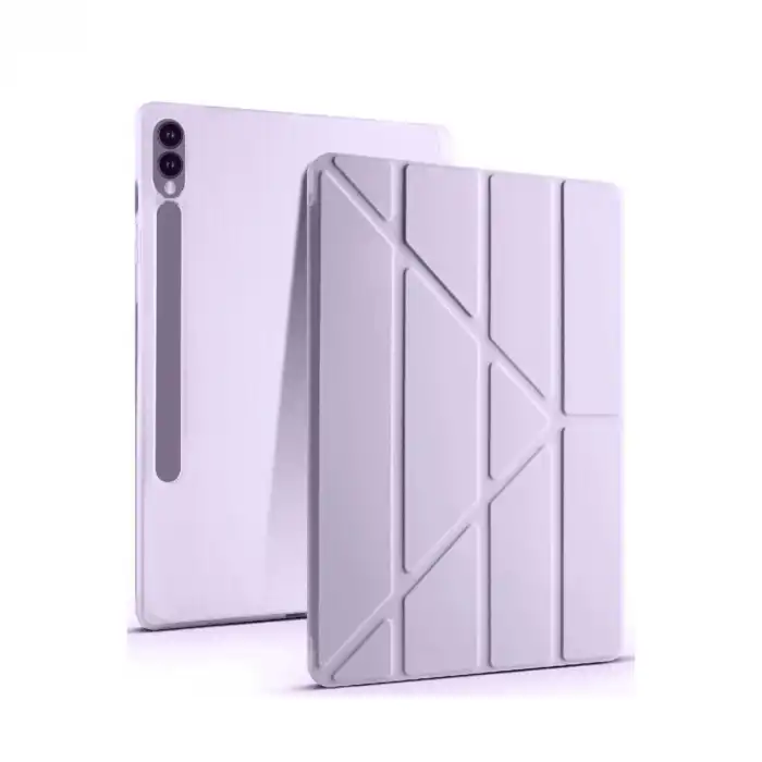 Samsung Galaxy X610 Tab S9 Fe Plus 12.4 Kılıf Kalemlikli Mars Tablet Kılıfı - Lila