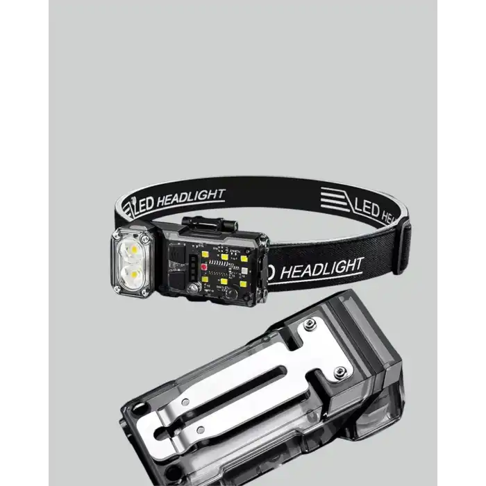 Şarjlı LED Kafa Lambası Manyetik Klipsli El Sensörlü Çok Fonksiyonlu