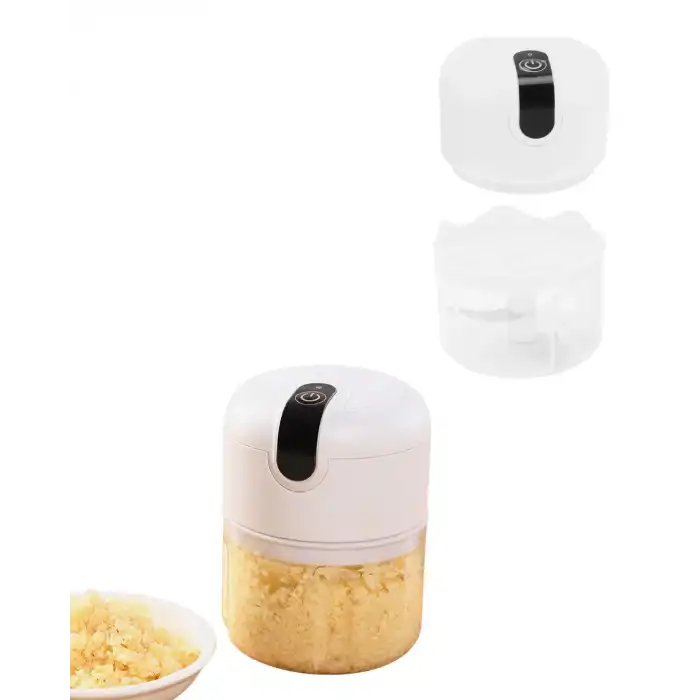 Şarjlı Mini Sarımsak Doğrayıcı USB Şarjlı 250 ml