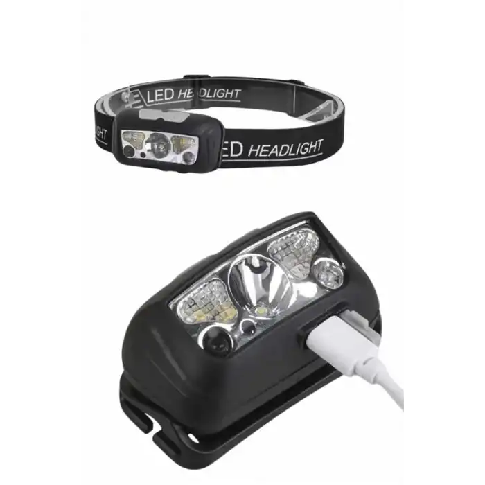 Sensörlü Şarjlı Type-c Şarj Işıklı Kafa Lambası Kamp Lambası