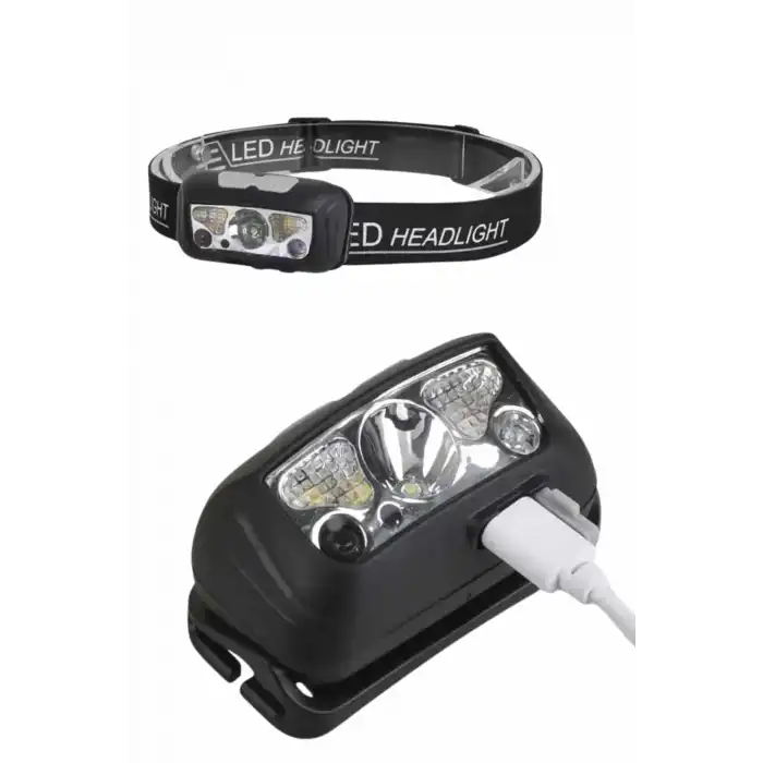 Sensörlü Şarjlı Type-c Şarj Işıklı Kafa Lambası Kamp Lambası