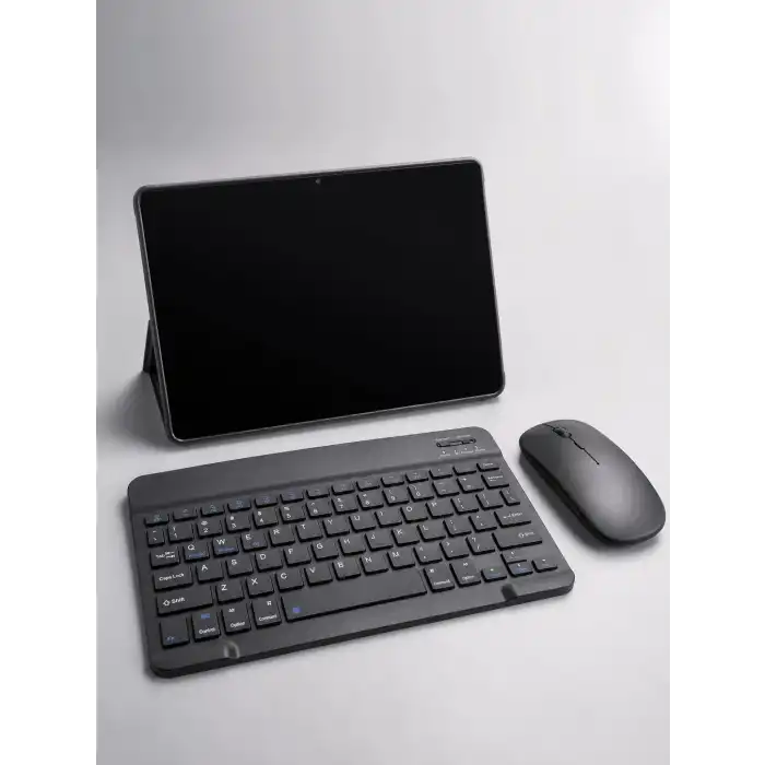 SIM Kart Destekli Android Tablet Bluetooth Klavye ve Kablosuz Mouse Seti Geniş Ekran Taşınabilir Tasarım