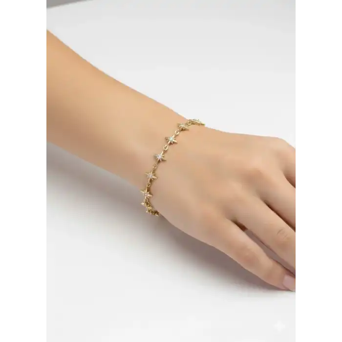 Sıralı Kutup Yıldızı Taşlı Cm Bileklik