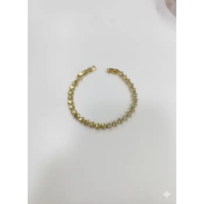 Sıralı Yıldız Tasarımlı Taşlı Cm Bileklik