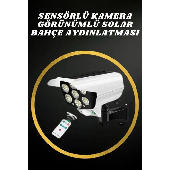 Solar Lamba Kamera Görünümlü Duvar Lambası Dönebilen Bahçe Aydınlatması