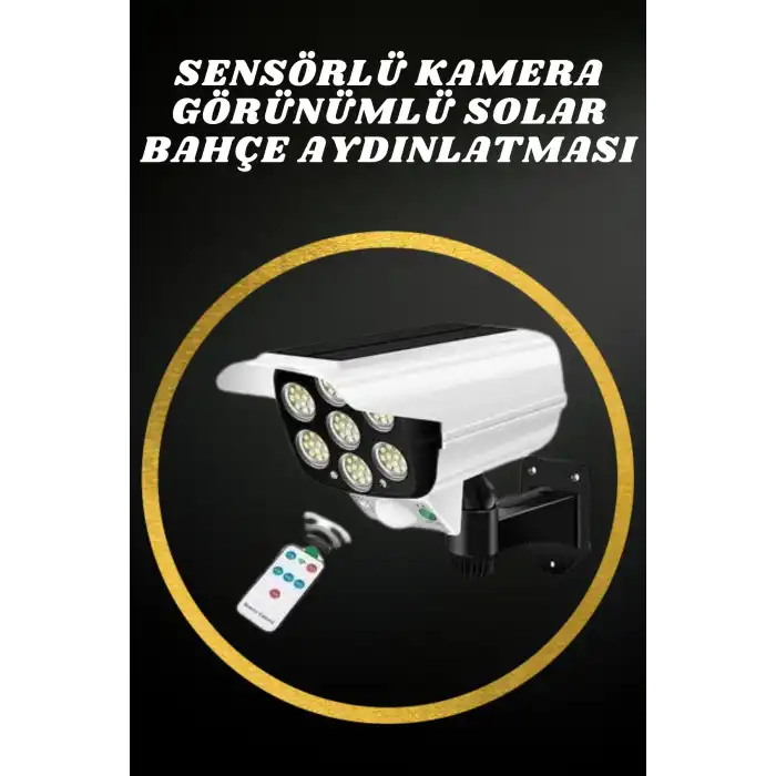Solar Lamba Kamera Görünümlü Duvar Lambası Dönebilen Bahçe Aydınlatması
