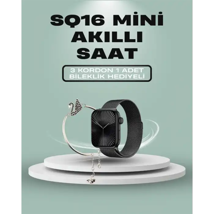 SQ-16 Mini Series 10 Akıllı Saat – 3 Kordon + Hediye Bileklik