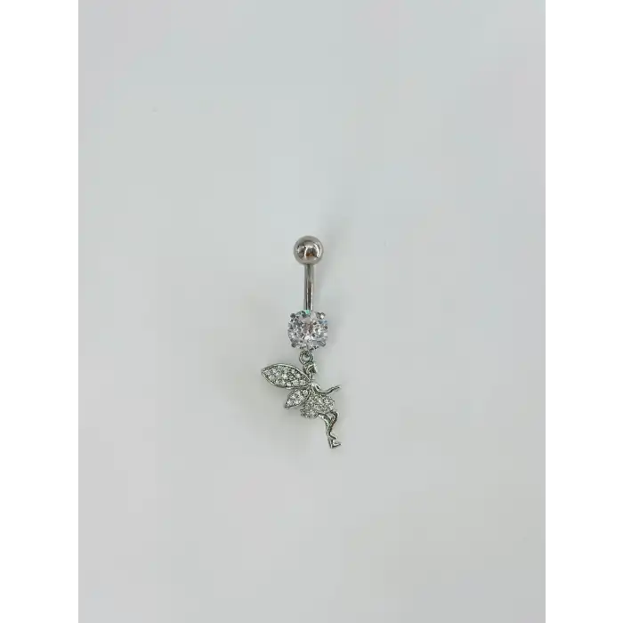 Su Perisi Detaylı Göbek Piercing