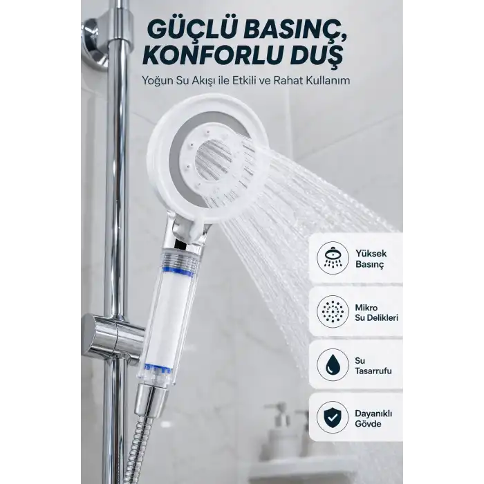 Su Tasarruflu Filtreli Duş Başlığı Yüksek Basınçlı Modern Duş Başlığı