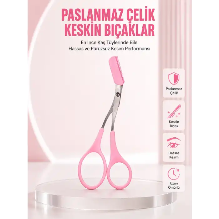 Taraklı Kaş Düzeltme Makası – Hassas Şekillendirme ve Kolay Kullanım