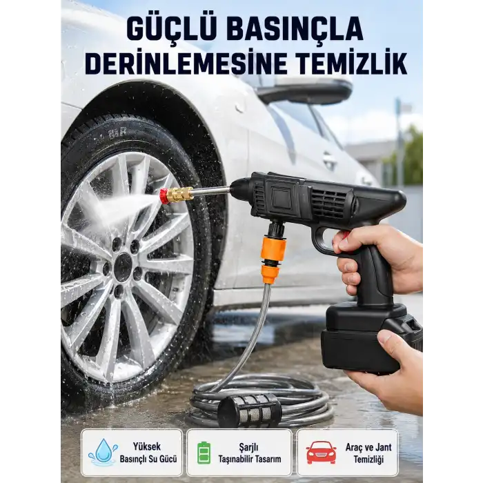 Taşınabilir Akülü Araba Yıkama Makinesi 1.7 MPa Basınçlı ve Ergonomik Tasarımlı