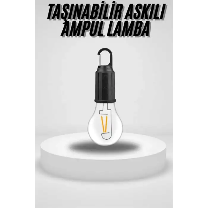 Taşınabilir Askılı Ampul Kamp Lambası Askılı Type-C Şarjlı Bahçe Lambası