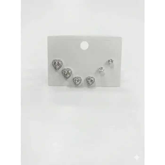 Taşlıkalp Detaylı Altılı Küpe