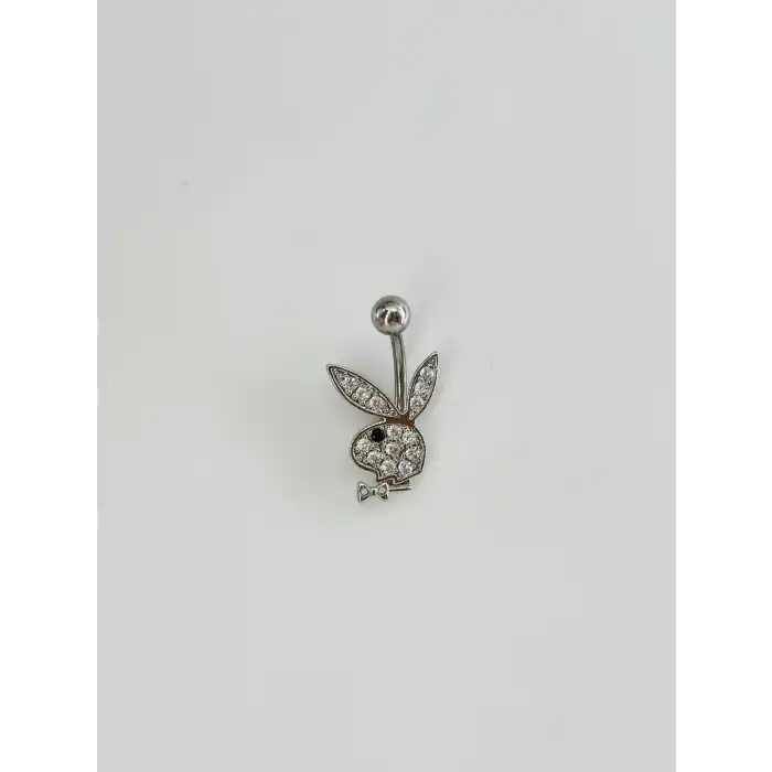 Tavşan Detaylı Göbek Piercing