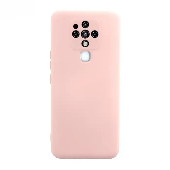 Tecno Camon 16 Kılıf Nano İçi Kadife Silikon - Pudra