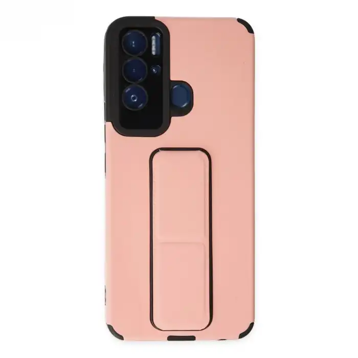 Tecno Pova Neo Kılıf Mega Standlı Silikon - Pudra