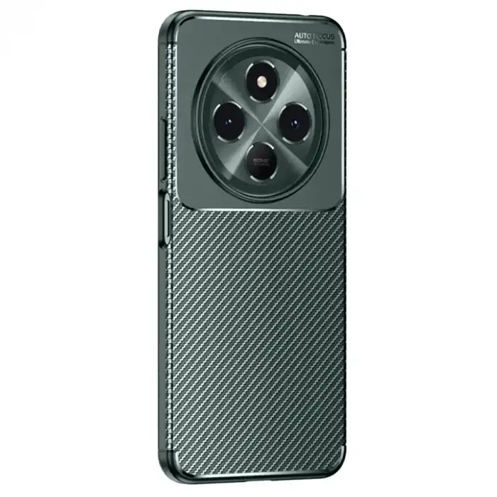 Tecno Spark 30 Kılıf Auto Focus Karbon Kapak - Koyu Yeşil