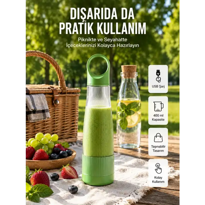 Ev Dışı Kullanıma Uygun Taşınabilir Smoothie Makinesi
