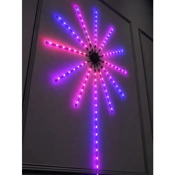 Telefon Kontrollü RGB Fireworks LED Işık Çok Renkli Dekoratif Duvar Lambası