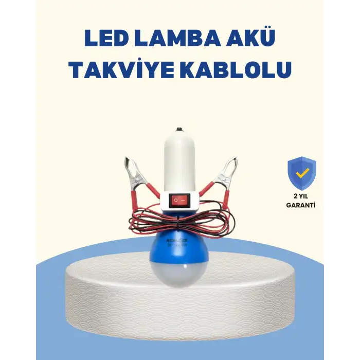 Timsah Kıskaçlı 12V LED Ampul Kamp ve Acil Durum Lambası