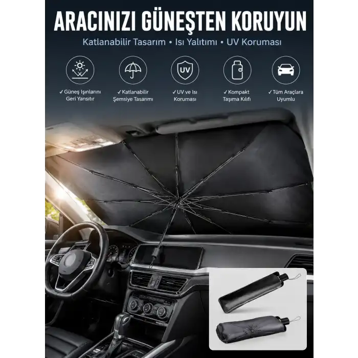 Tüm Araçlar İçin Şemsiye Güneşlik Ön Cama Uygun Özel Kaplama