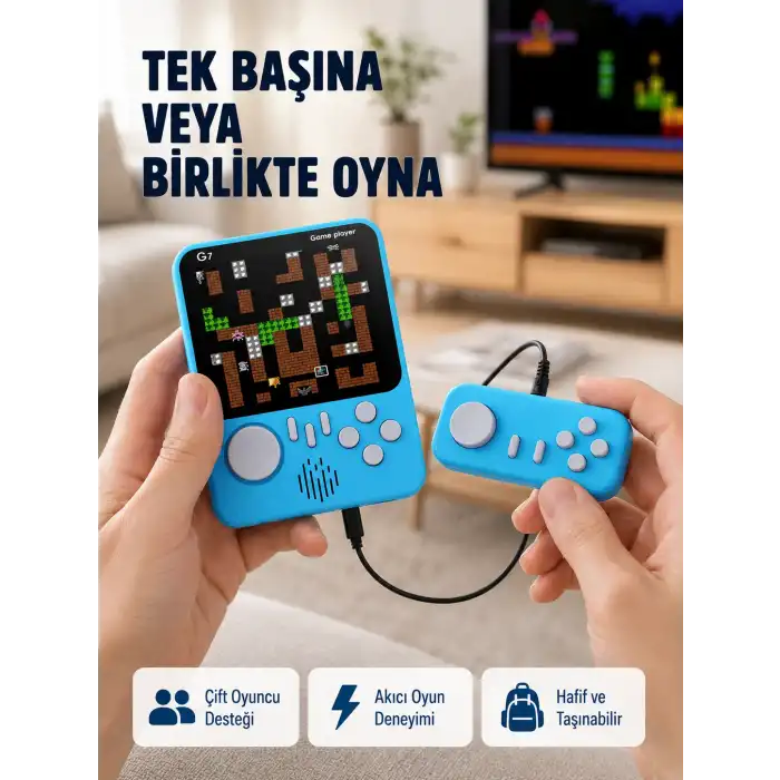 TV Bağlantılı Çift Oyunculu Şarjlı Retro Gamepad Seti