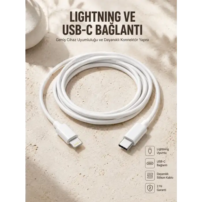 Type-C Ligtning 30W İOS Şarj Kablosu Hızlı Şarj Kablosu