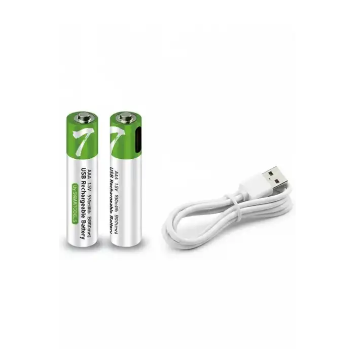 Type-c Şarjlı 800mwh 1.5v Şarj Edilebilir 2’li Aaa İnce Pil - Lityum Iyon Batarya
