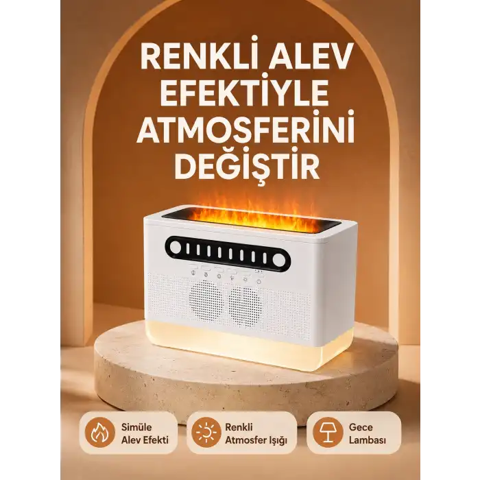 Type-C Şarjlı Kablosuz Hoparlör Beyaz Gürültü ve Atmosfer Işığı
