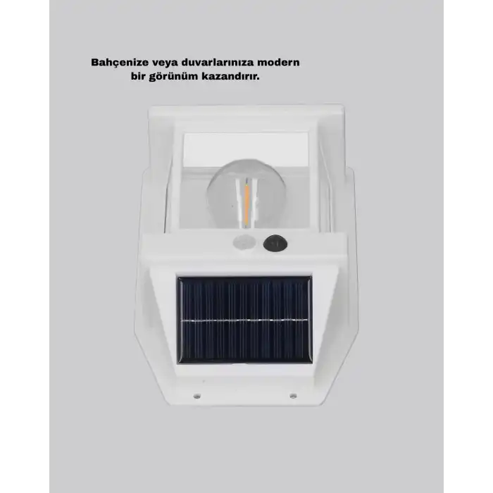 Üç Modlu Güneş Enerjili Duvar Lambası 1800mAh Bataryalı ve Hareket Sensörlü