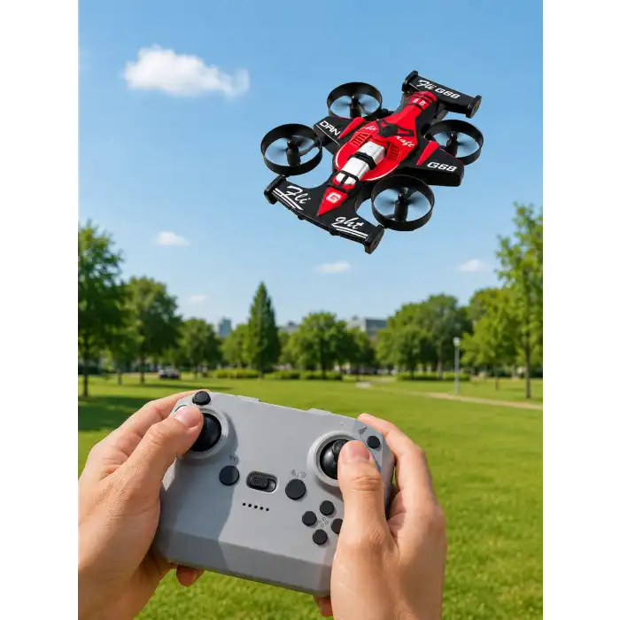 Uçan Araba Drone 4 Korumalı Pervaneli 360° Akrobatik Hareket Uzaktan Kumandalı