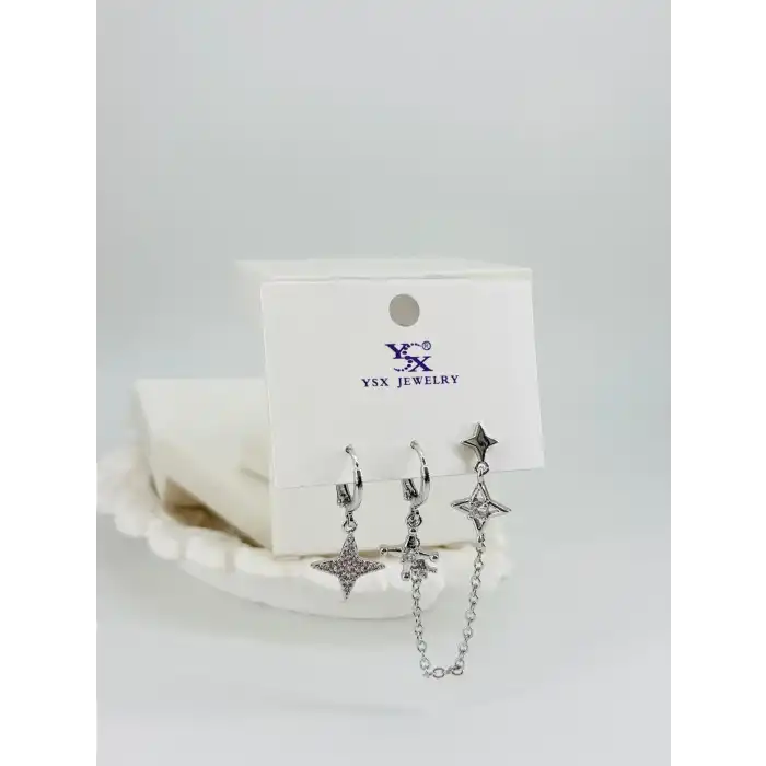 Üçlü Kombin Küpe Kp00546
