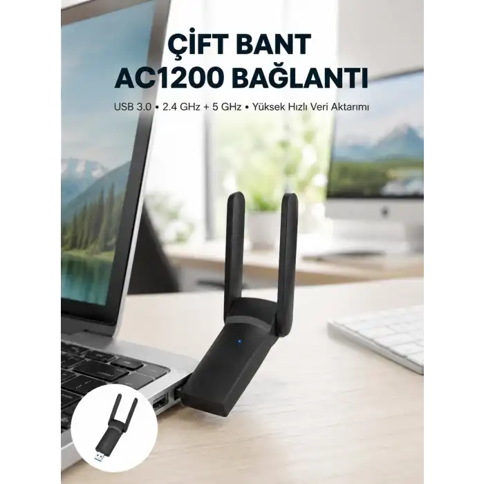 USB WiFi Adaptör – 1200 Mbps Hız