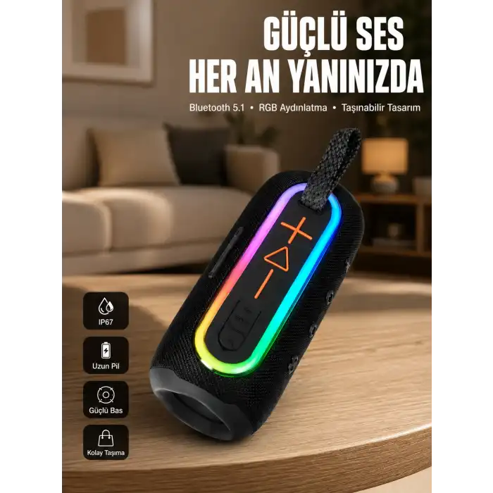 Uzun Pil Ömürlü Bluetooth 5.1 Hoparlör Yeni Nesil