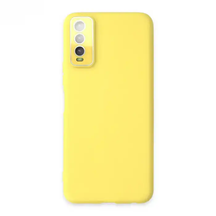 Vivo Y11s Kılıf Lansman Glass Kapak - Sarı