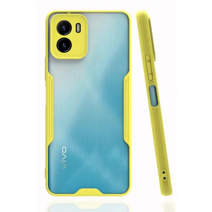 Vivo Y15s Kılıf Platin Silikon - Sarı