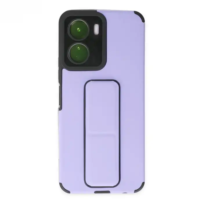 Vivo Y16 Kılıf Mega Standlı Silikon - Lila