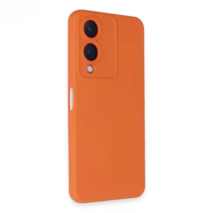 Vivo Y17s Kılıf Nano İçi Kadife Silikon - Turuncu