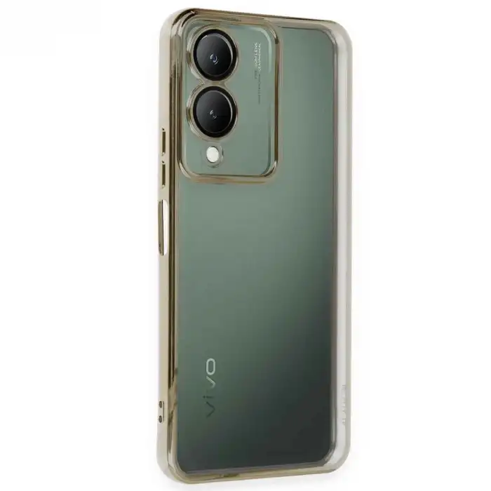Vivo Y17s Kılıf Razer Lensli Silikon - Gold