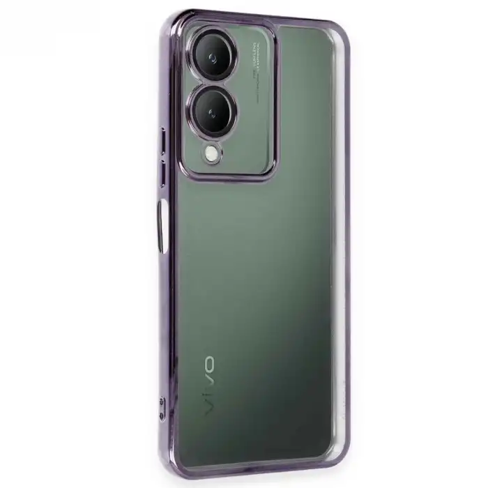 Vivo Y17s Kılıf Razer Lensli Silikon - Mor