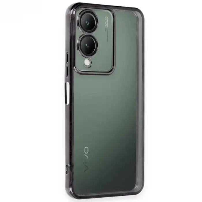 Vivo Y17s Kılıf Razer Lensli Silikon - Siyah