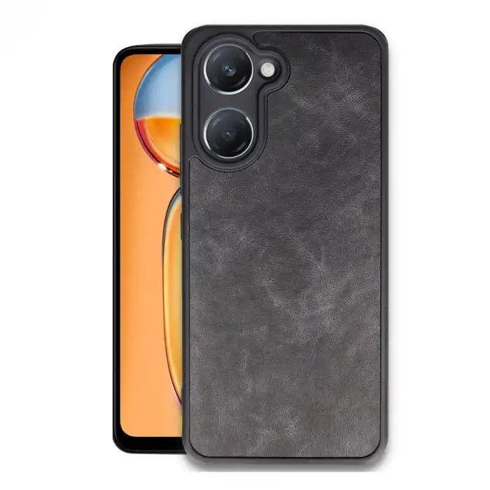 Vivo Y18 Kılıf Aras Deri Kapak - Siyah